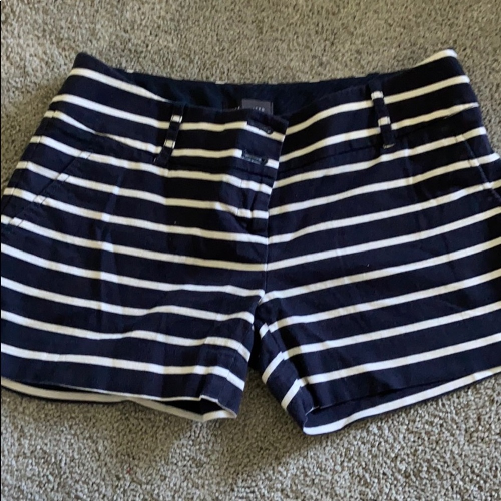 Navy and white striped short